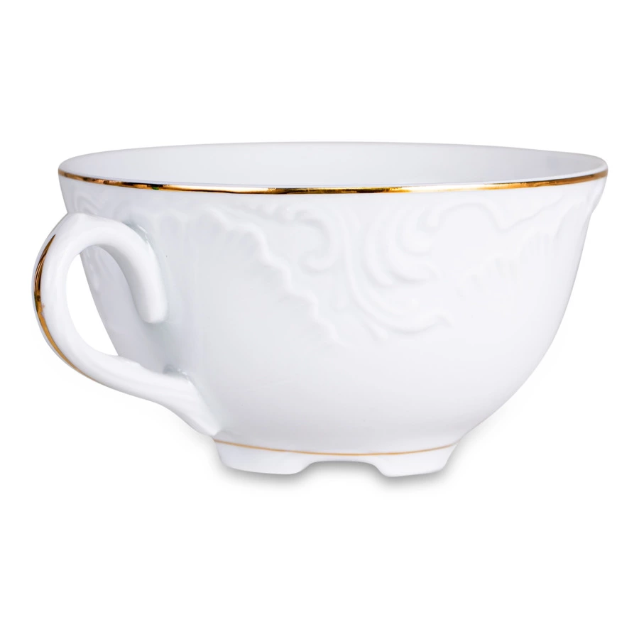 Сервиз чайный Cmielow Rococo на 6 персон 15 предметов, фарфор твердый, белый с золотом
