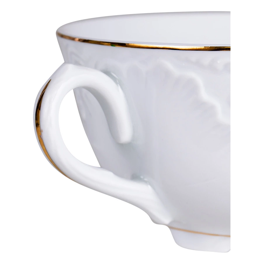 Сервиз чайный Cmielow Rococo на 6 персон 15 предметов, фарфор твердый, белый с золотом