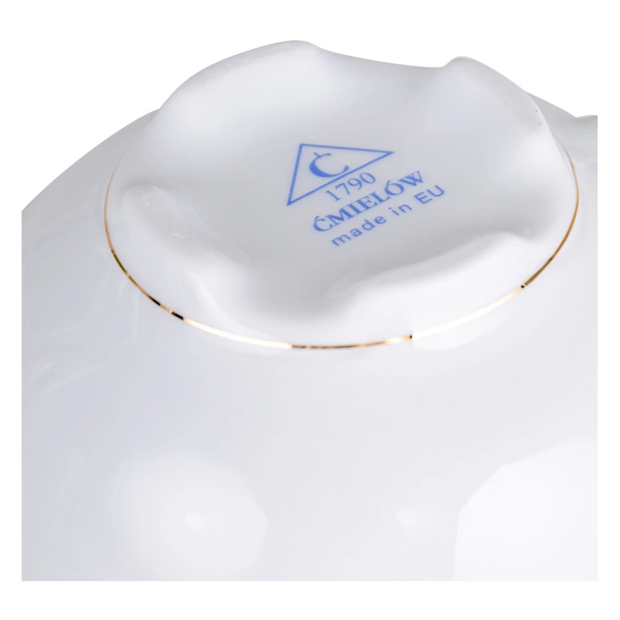 Сервиз чайный Cmielow Rococo на 6 персон 15 предметов, фарфор твердый, белый с золотом