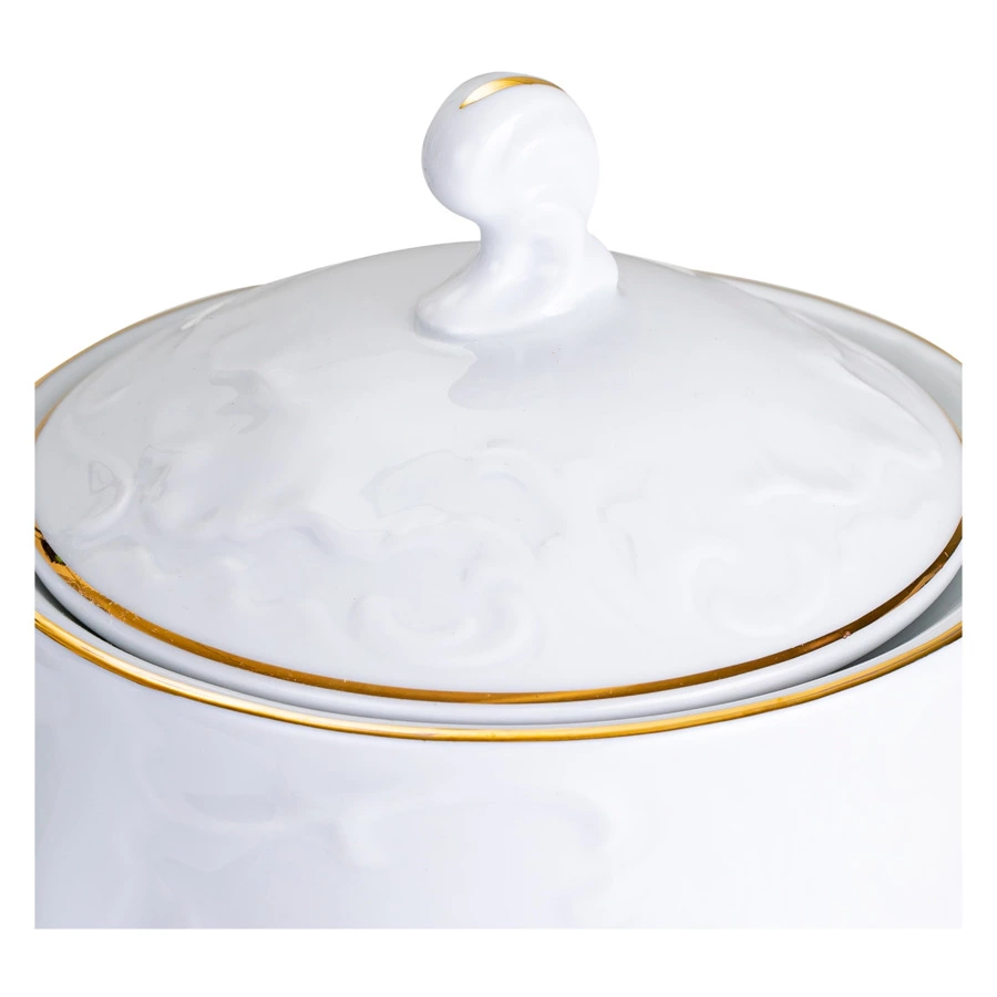 Сервиз чайный Cmielow Rococo на 6 персон 15 предметов, фарфор твердый, белый с золотом