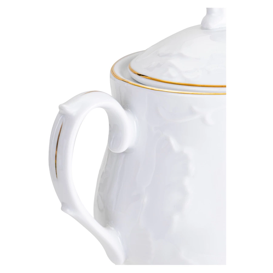 Сервиз чайный Cmielow Rococo на 6 персон 15 предметов, фарфор твердый, белый с золотом