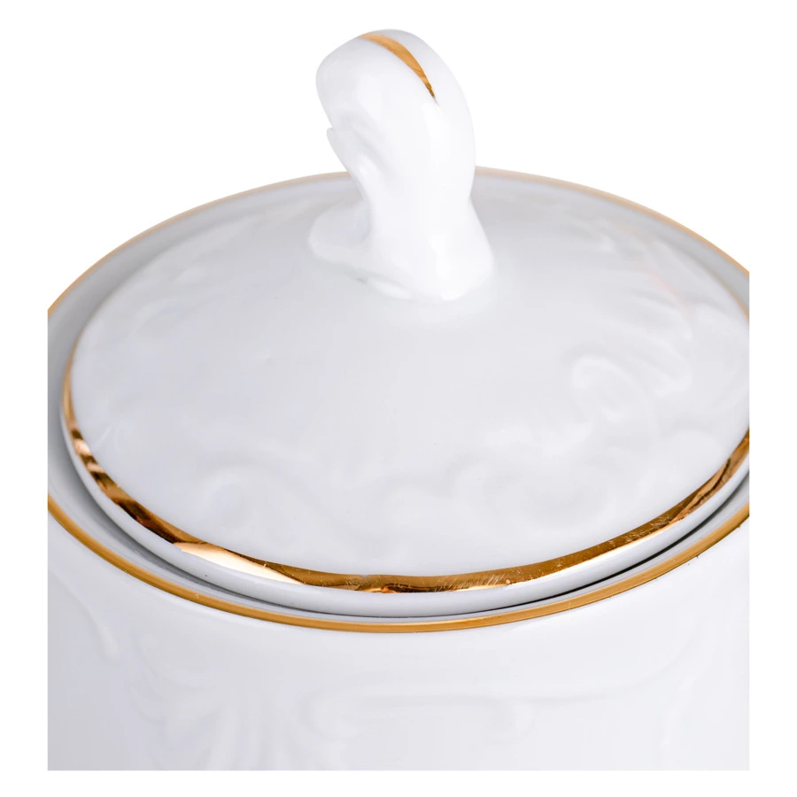 Сервиз чайный Cmielow Rococo на 6 персон 15 предметов, фарфор твердый, белый с золотом