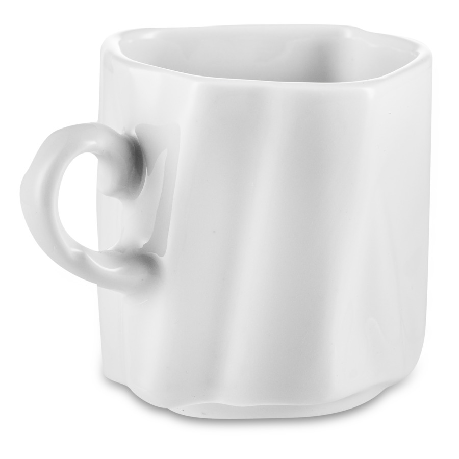 Чашка кофейная с блюдцем Cmielow Bent 60 мл, фарфор твердый, белый, п/к