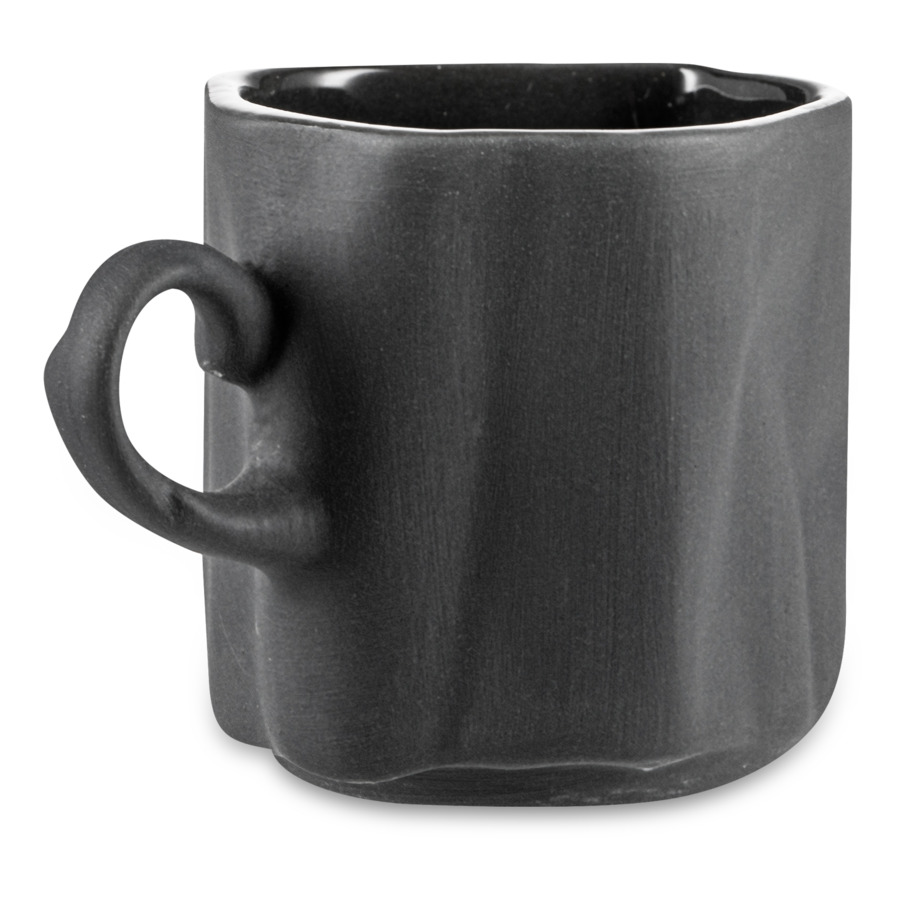 Чашка кофейная с блюдцем Cmielow Bent 60 мл, фарфор твердый, черный, п/к