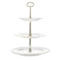 Этажерка трехъярусная Cmielow Rococo, фарфор твердый, белый с золотом