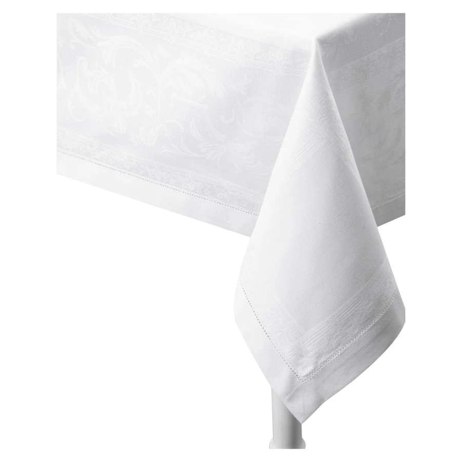 Скатерть прямоугольная Яковлевский Жаккард Ренессанс 140х180см белая, полулен, п/к