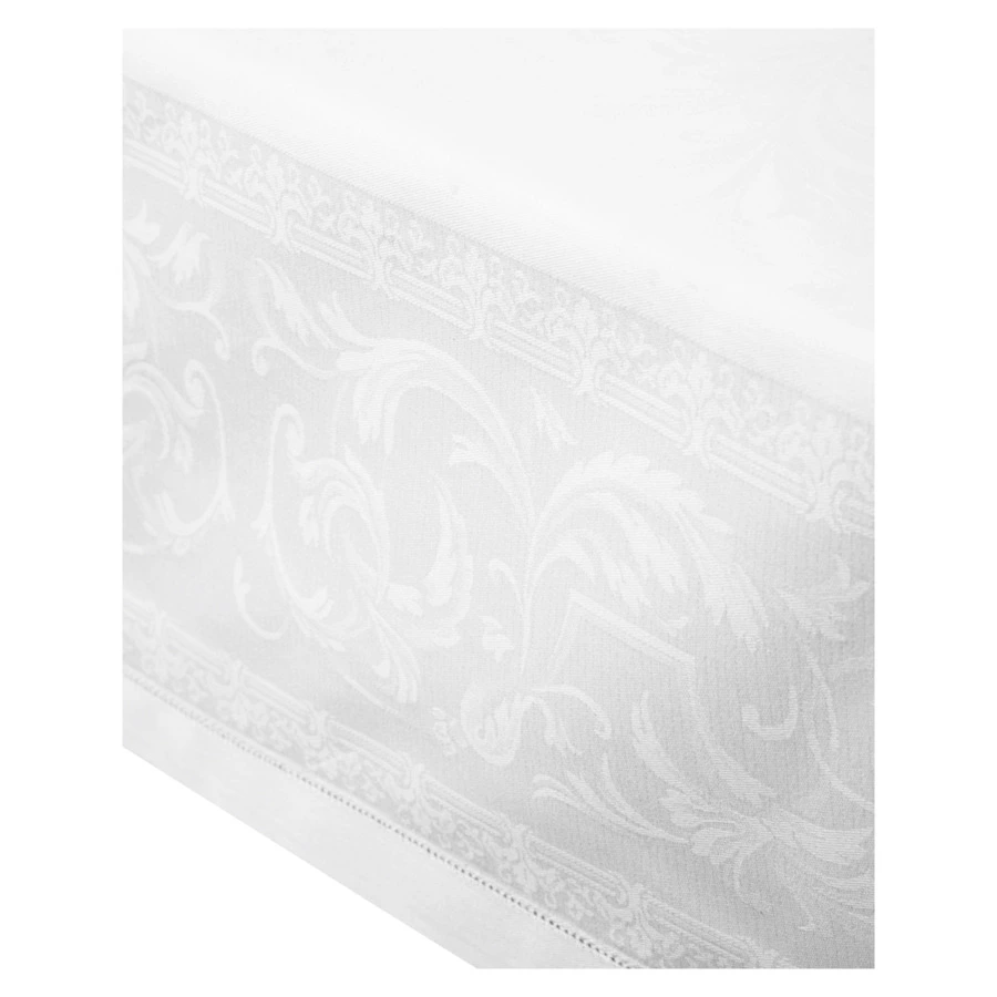 Скатерть прямоугольная Яковлевский Жаккард Ренессанс 140х180см белая, полулен, п/к