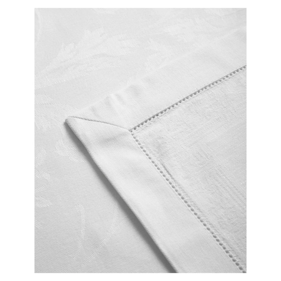 Скатерть прямоугольная Яковлевский Жаккард Ренессанс 140х180см белая, полулен, п/к