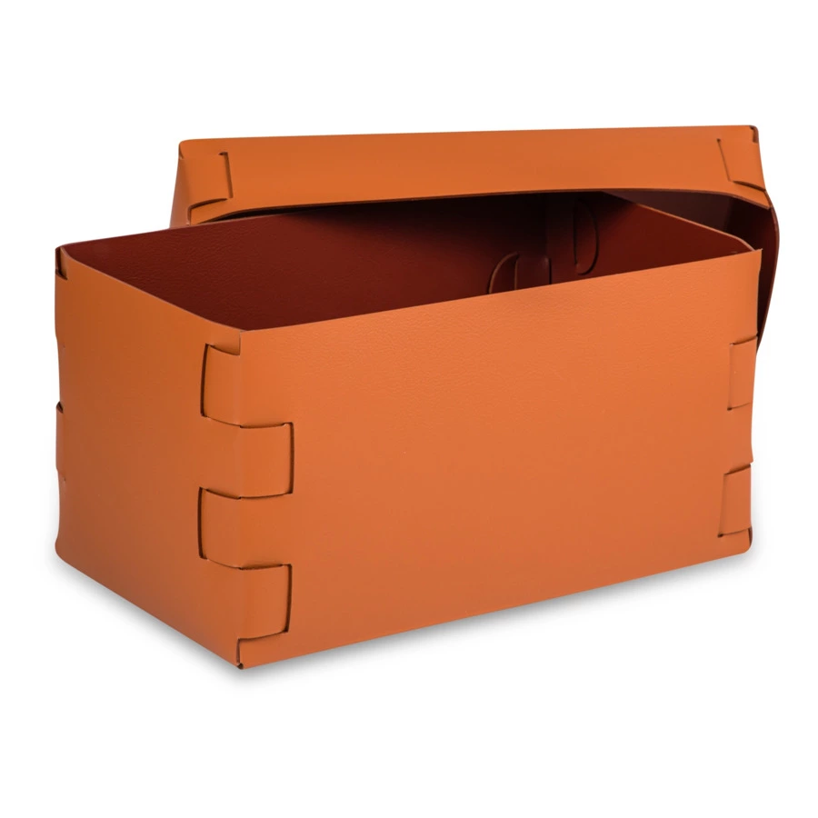 Коробка ADJ Snob  25x15х13,5 см, кожа натуральная, коньяк