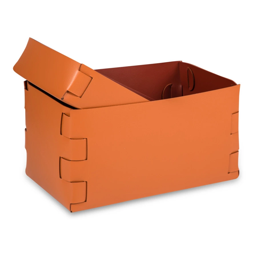 Коробка ADJ Snob  25x15х13,5 см, кожа натуральная, коньяк