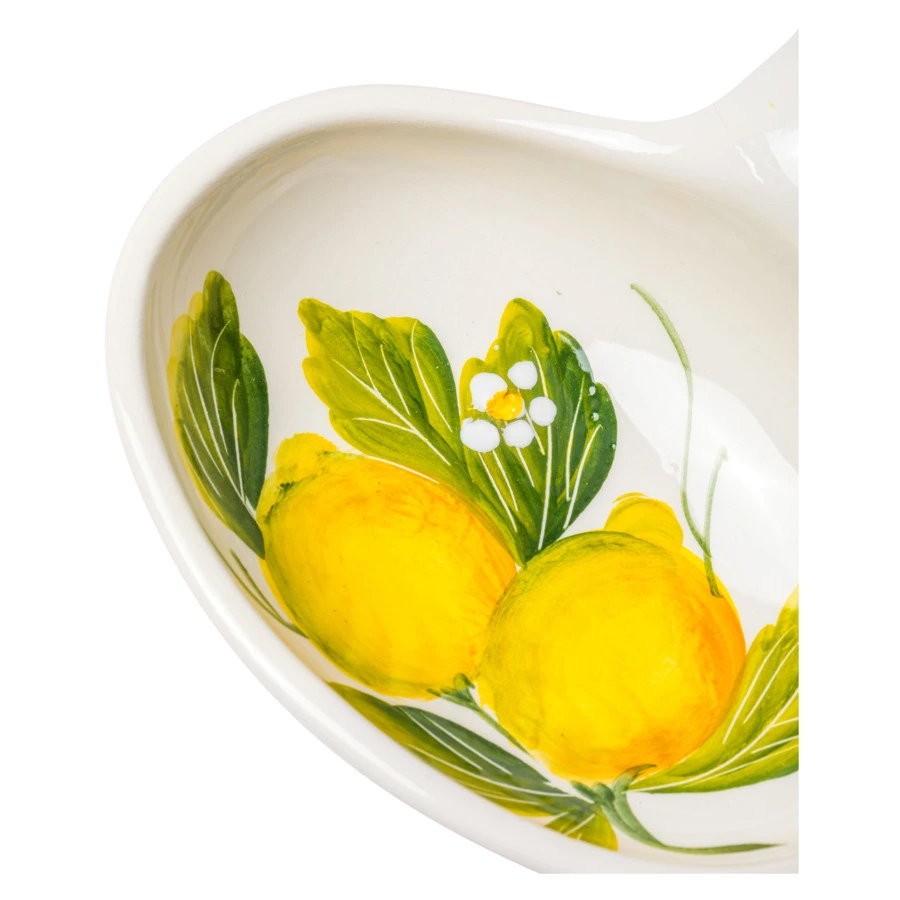 Менажница двухсекционная Edelweiss Лимоны с цветами 20х13 см, керамика