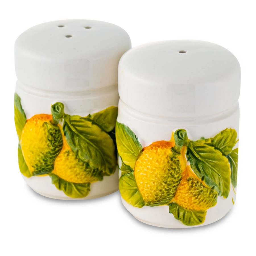Набор для соли и перца Edelweiss Лимоны и цветы h6 см,  керамика