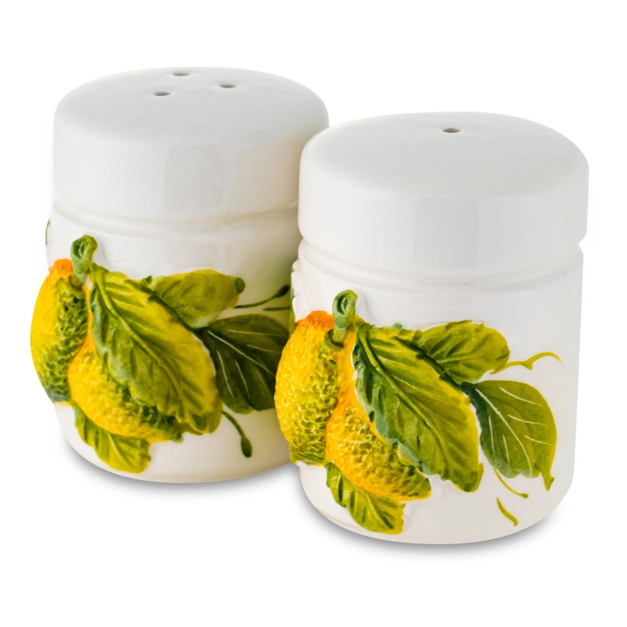 Набор для соли и перца Edelweiss Лимоны и цветы h6 см,  керамика