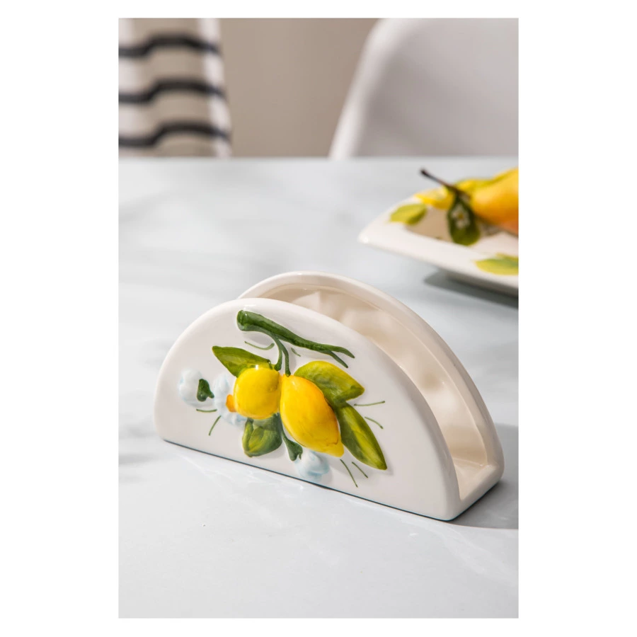 Салфетница Edelweiss Лимоны и цветы 15х5 см, керамика
