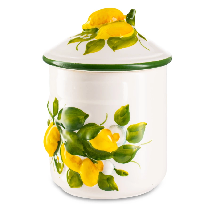 Банка для печенья Edelweiss Лимоны и цветы 10х10 см, h17 см, керамика
