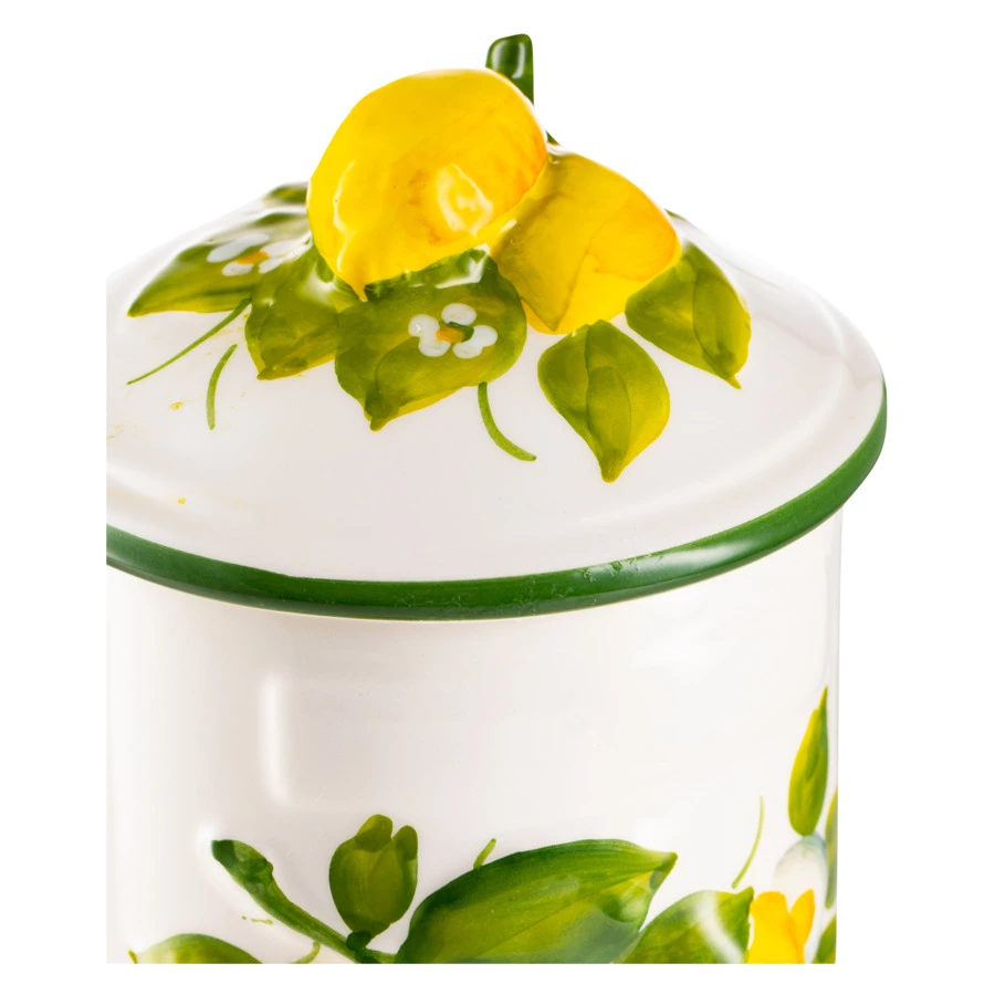 Банка для печенья Edelweiss Лимоны и цветы 10х10 см, h17 см, керамика