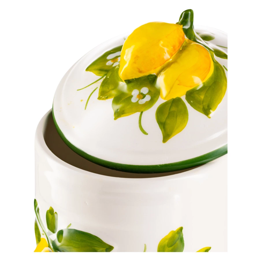 Банка для печенья Edelweiss Лимоны и цветы 10х10 см, h17 см, керамика