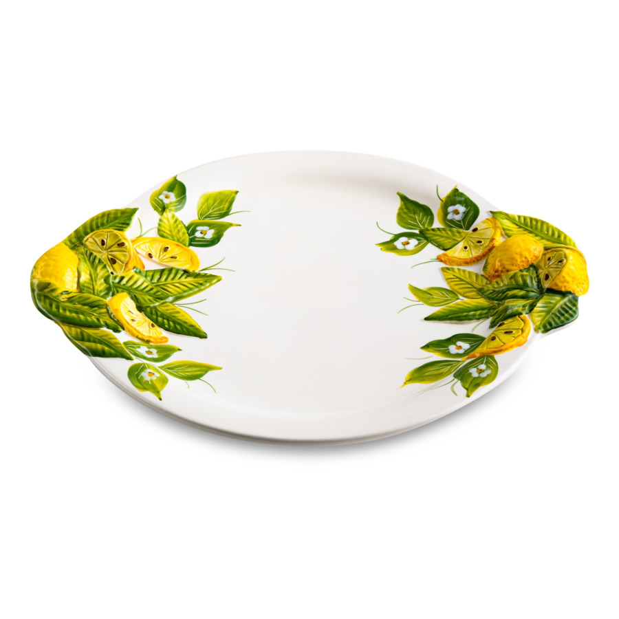 Тарелка обеденная Edelweiss Лимоны и цветы 30 см, керамика
