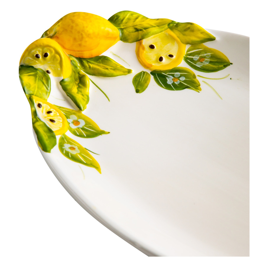 Блюдо овальное Edelweiss Лимоны и цветы 32х20 см, керамика