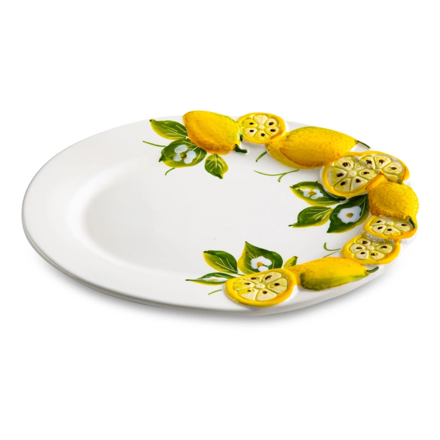 Блюдо овальное Edelweiss Лимоны и цветы 22х12 см, керамика