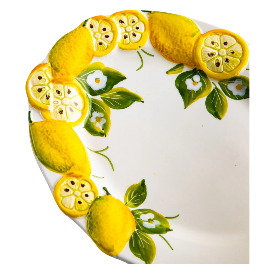 Блюдо овальное Edelweiss Лимоны и цветы 22х12 см, керамика