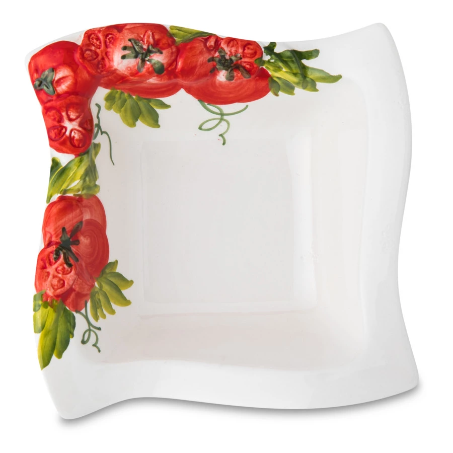 Салатник порционный квадратный Edelweiss Томаты 14 см, керамика