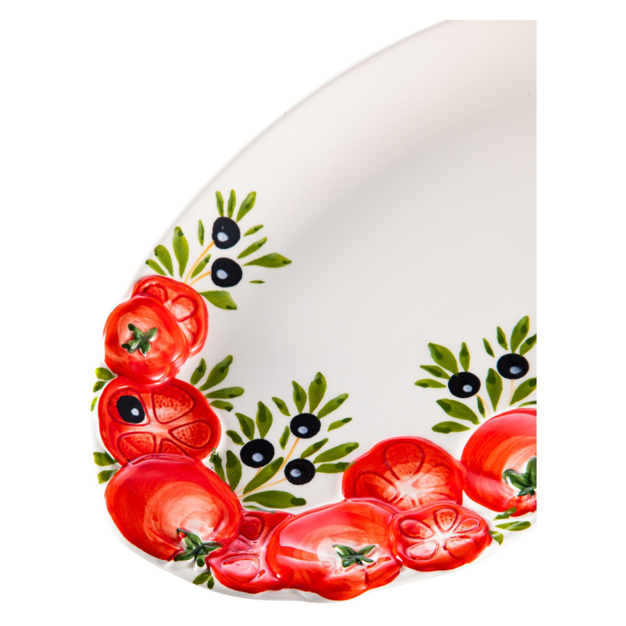 Блюдо овальное Edelweiss Томаты и оливки 32х20 см, керамика