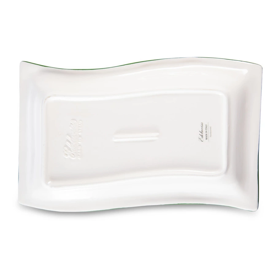 Блюдо прямоугольное с изгибом Edelweiss Томаты и оливки 25х12 см, керамика