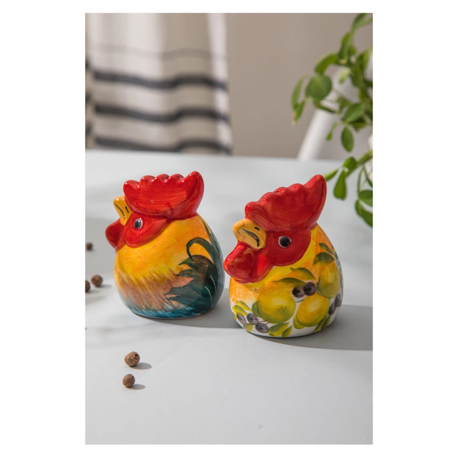 Набор для соли и перца Edelweiss Петухи 9 см, керамика