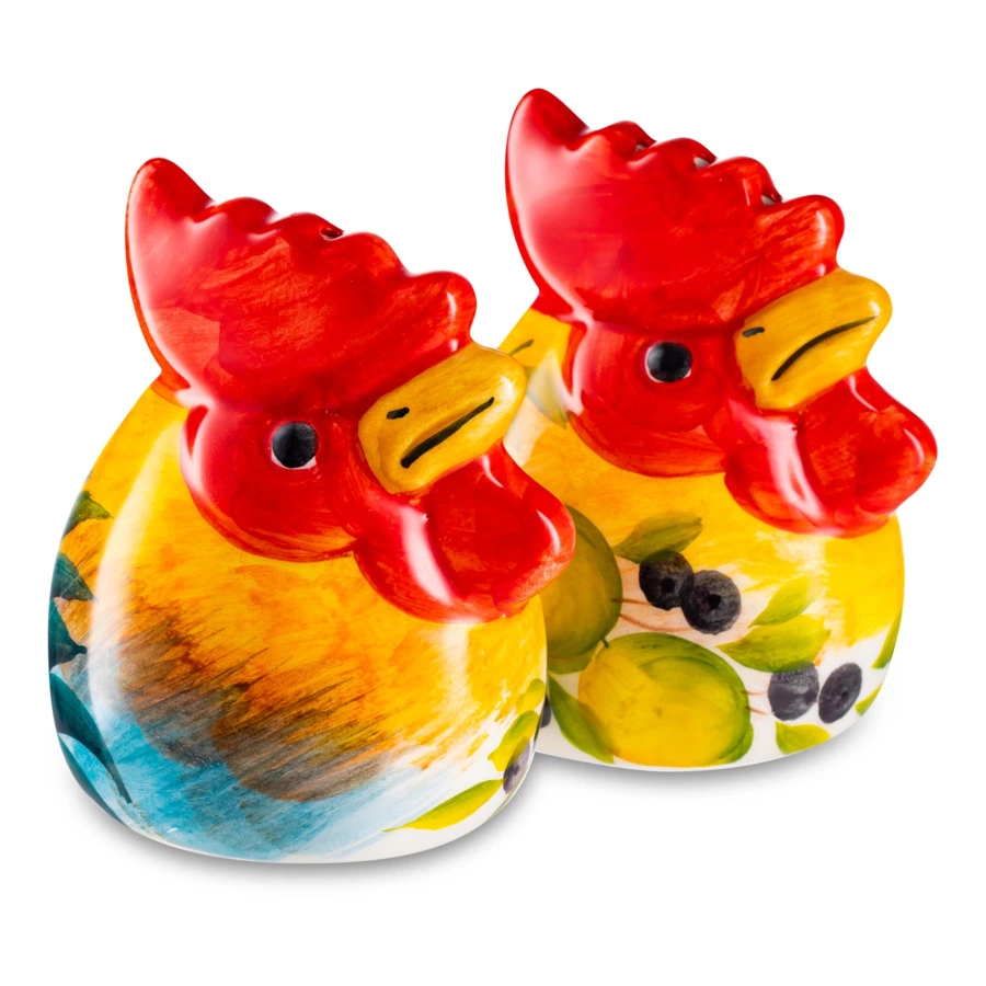 Набор для соли и перца Edelweiss Петухи 9 см, керамика