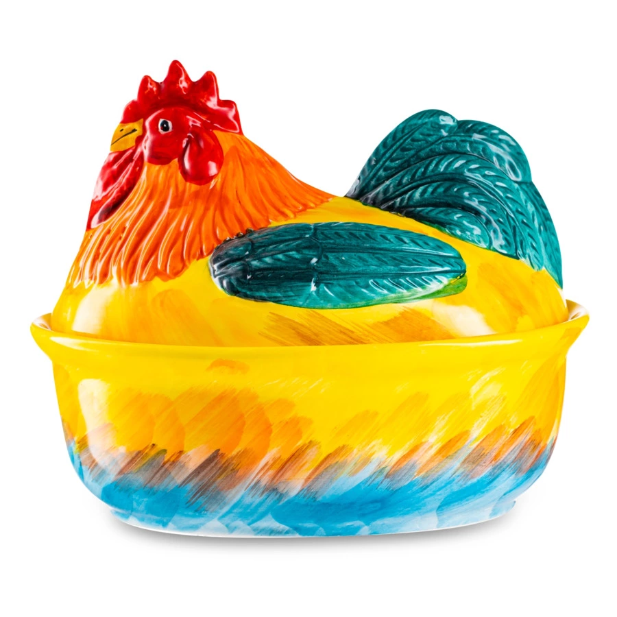 Блюдо для горячего Edelweiss Петухи 17х24 см, h20 см,  керамика