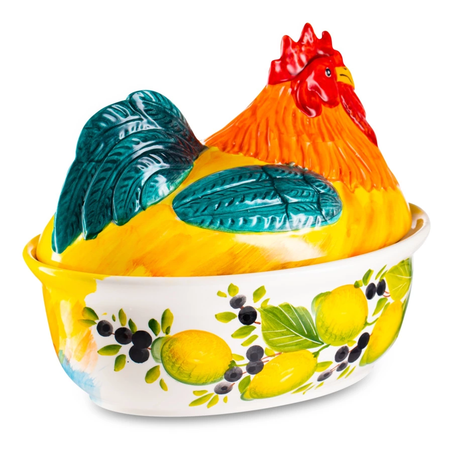 Блюдо для горячего Edelweiss Петухи 17х24 см, h20 см,  керамика