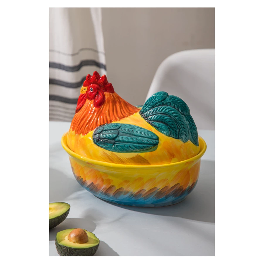 Блюдо для горячего Edelweiss Петухи 17х24 см, h20 см,  керамика