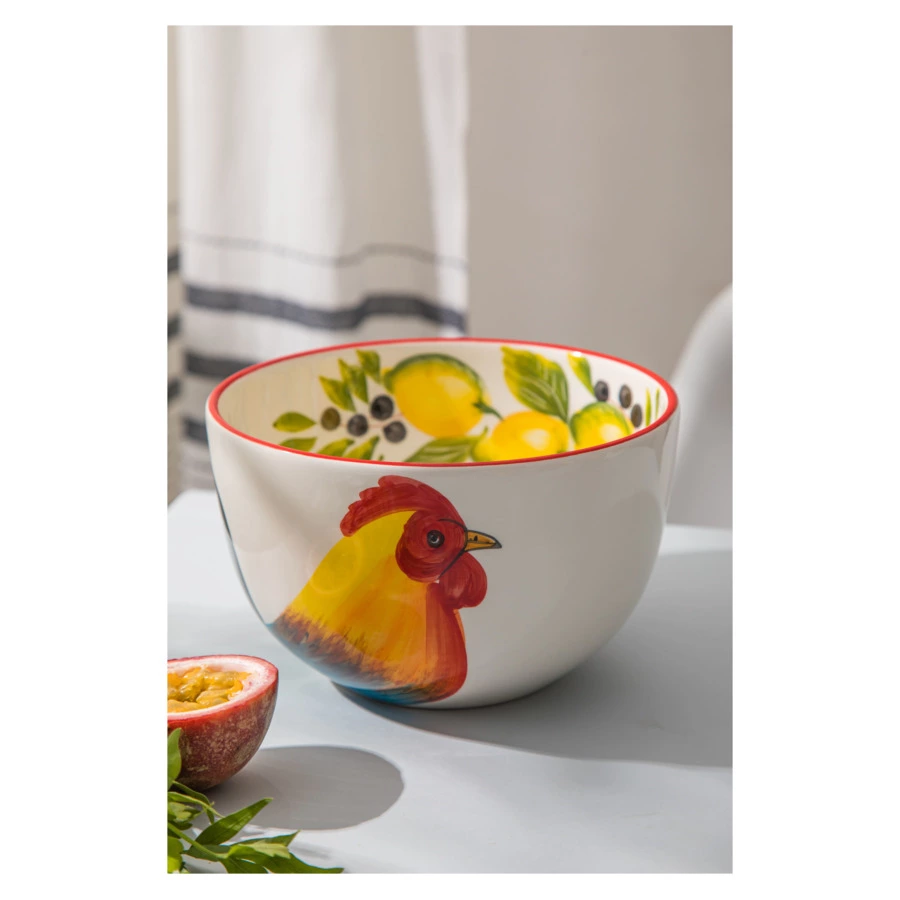 Салатник порционный Edelweiss Петухи 16 см, керамика