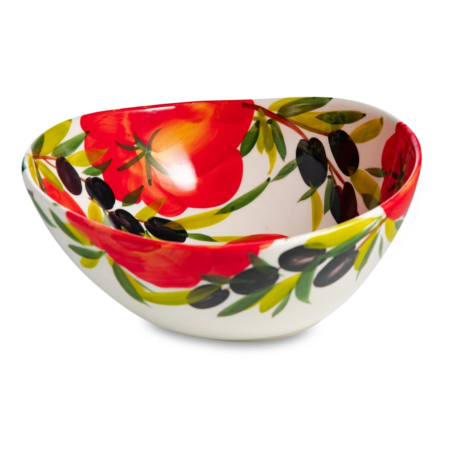 Салатник овальный Edelweiss Томаты и оливки 23,5х23,5 см, керамика