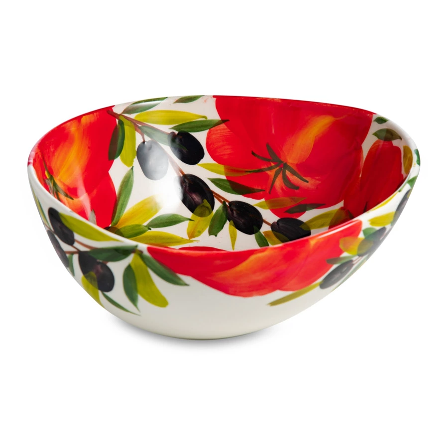 Салатник овальный Edelweiss Томаты и оливки 23,5х23,5 см, керамика
