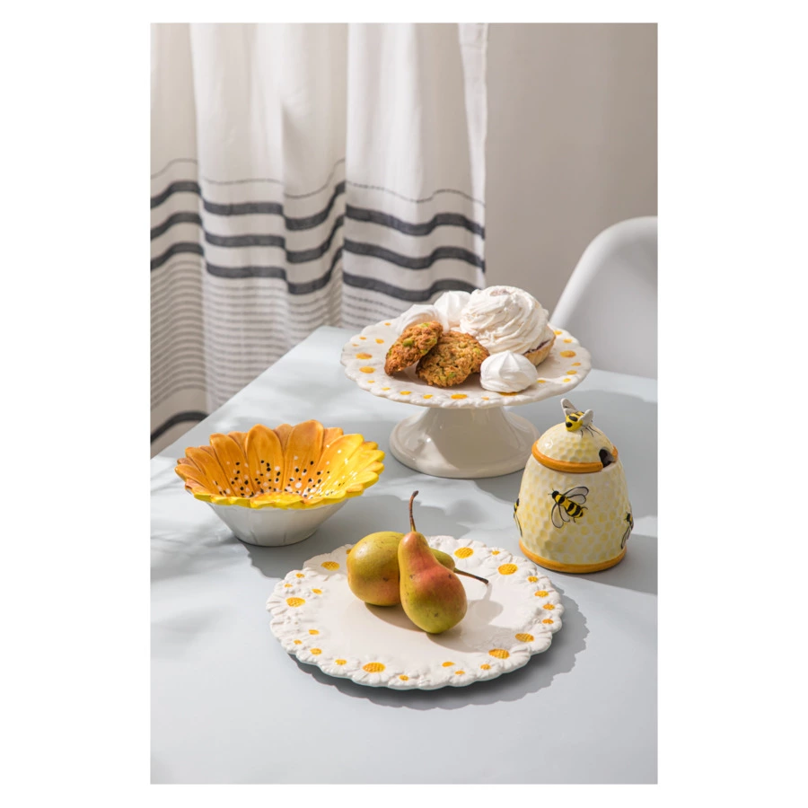 Тарелка закусочная Edelweiss Маргаритка 22 см, керамика, белая