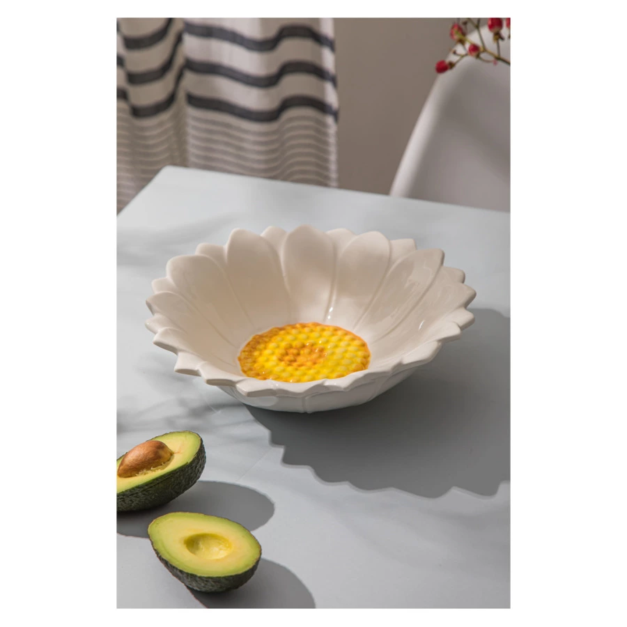 Салатник 3D Edelweiss Маргаритка 21х21х6 см, керамика, белый