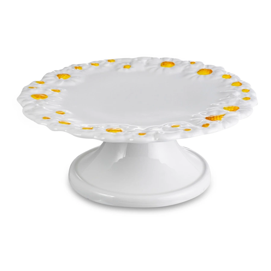 Блюдо для сладкого на ножке Edelweiss Маргаритка 22х22х8см, керамика, белое