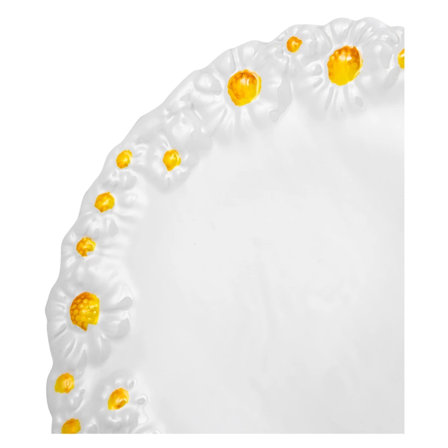 Блюдо для сладкого на ножке Edelweiss Маргаритка 22х22х8см, керамика, белое