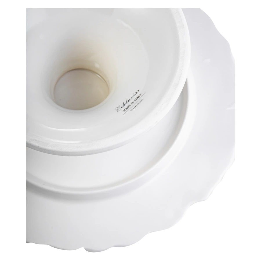 Блюдо для сладкого на ножке Edelweiss Маргаритка 22х22х8см, керамика, белое