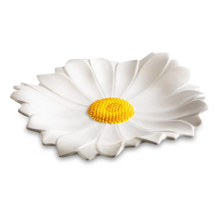 Блюдо круглое 3D Edelweiss Маргаритка 36х36 см, керамика, белое