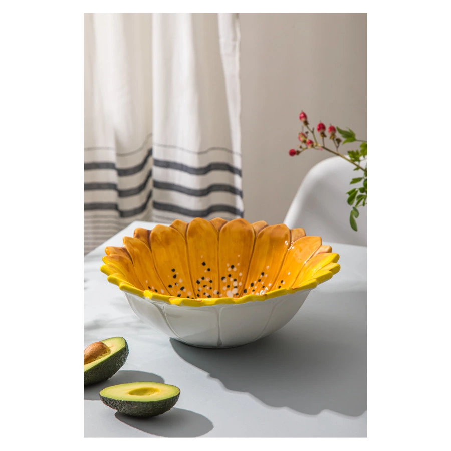 Салатник 3D Edelweiss Маргаритка 26х26х8см, керамика, желтый