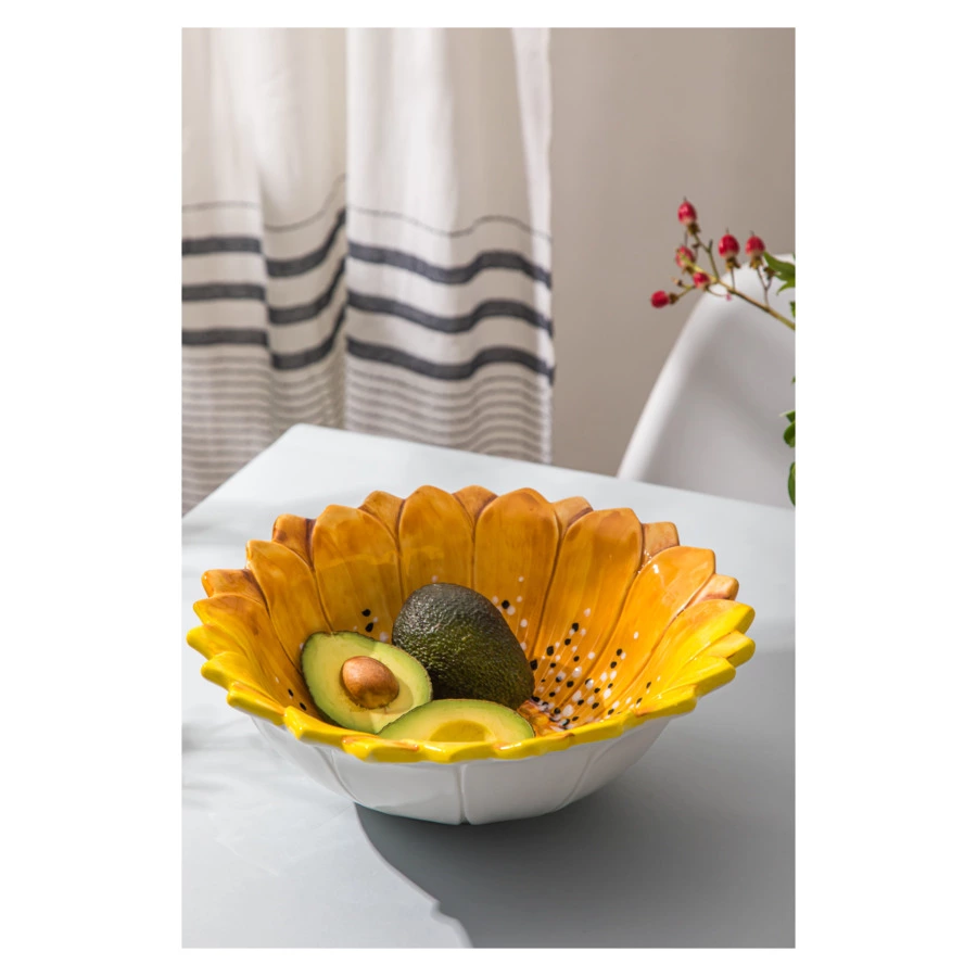 Салатник 3D Edelweiss Маргаритка 26х26х8см, керамика, желтый