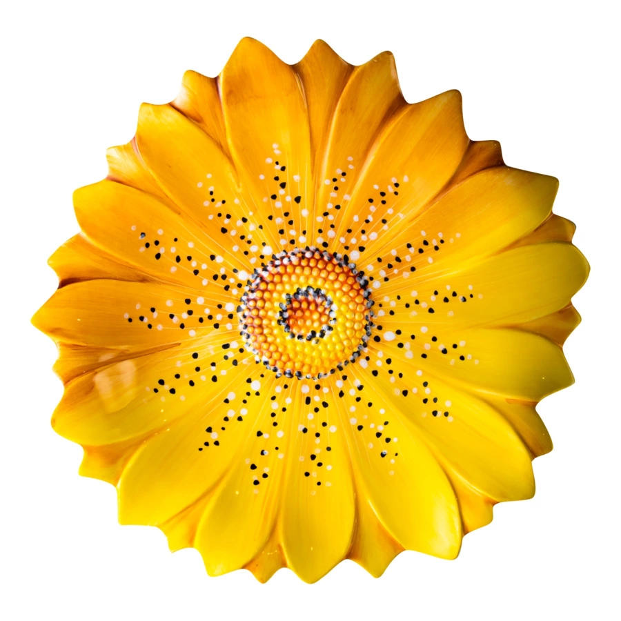 Блюдо круглое 3D Edelweiss Маргаритка 36 см, керамика, желтое