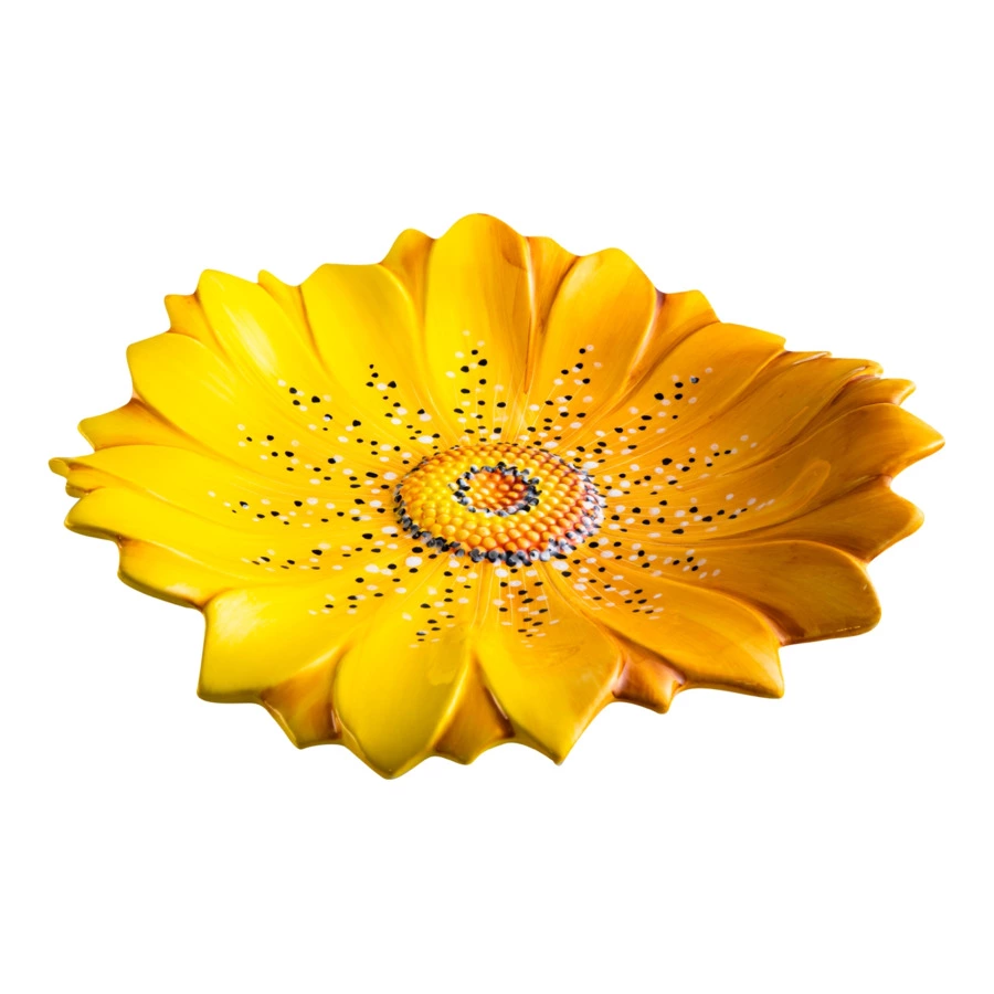 Блюдо круглое 3D Edelweiss Маргаритка 36 см, керамика, желтое