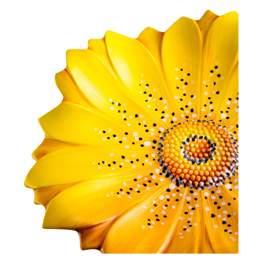 Блюдо круглое 3D Edelweiss Маргаритка 36 см, керамика, желтое