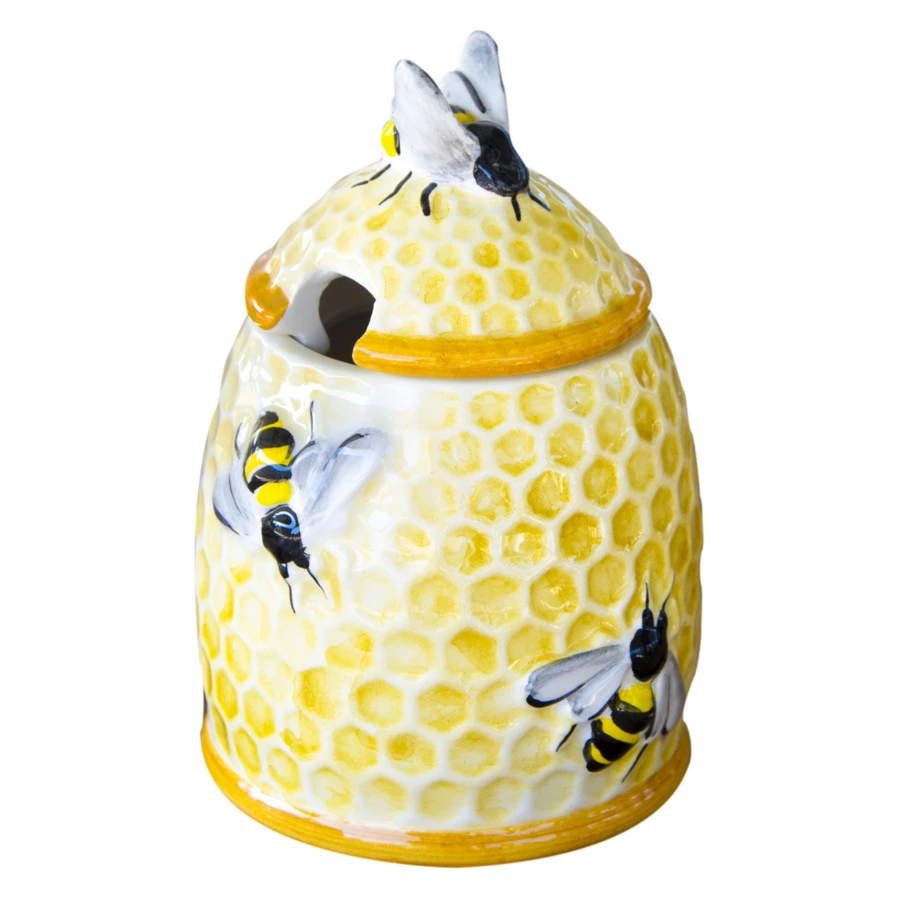 Банка для меда Edelweiss Маргаритка, керамика, желтая
