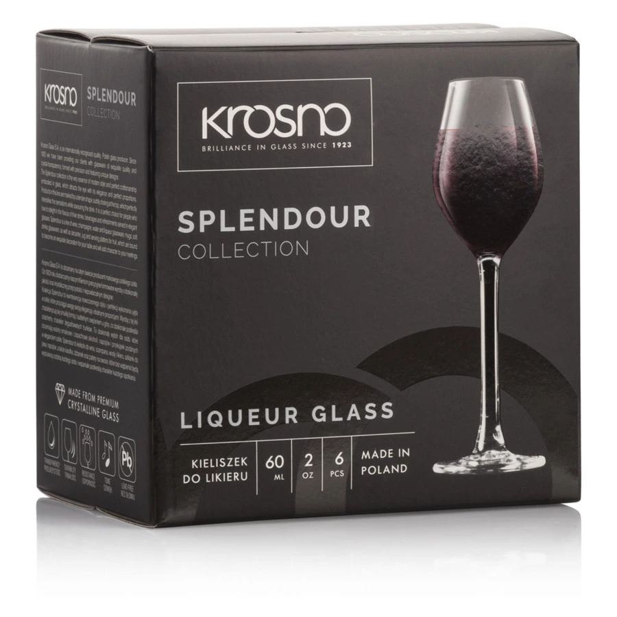 Набор рюмок для водки Krosno Великолепие 60 мл, 6 шт
