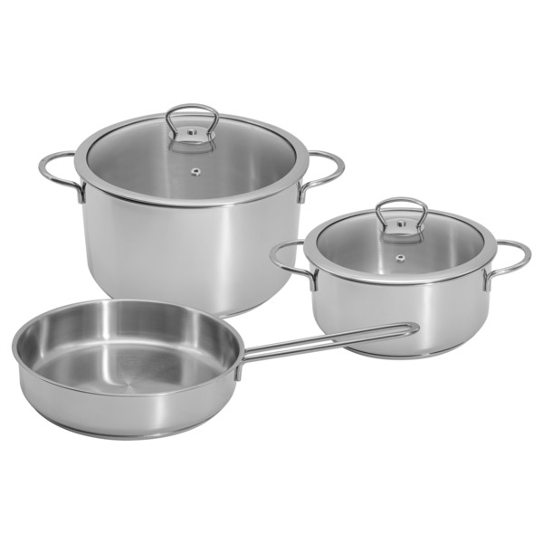 Набор кухонной посуды (кастрюля 24 см, сотейник 20 см, сковорода 24 см) Metalac Кулинария-Sale